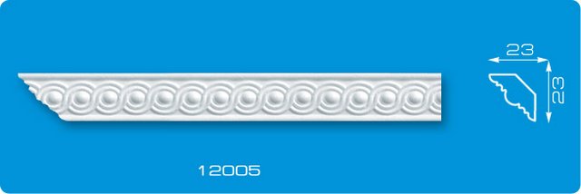 Плинтус потолочный инжекционный "Лагом" №12005 1,3м DISN-112005-WH-0140
