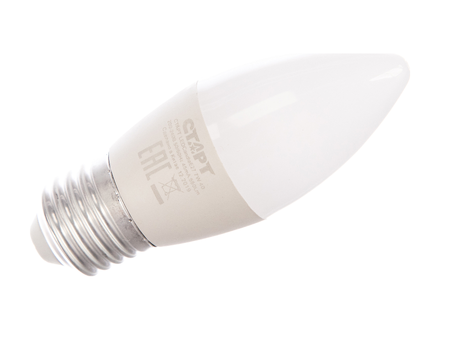 Лампа светодиод. Е27 "СТАРТ" Led Candle 7Вт 4000К холодный свет - 11789 /17278 - купить в АПлайн