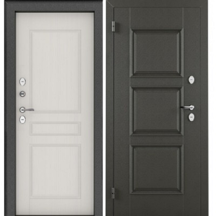 Дверь металлическая Норд 439 Рационалист Графит / Дуб шале снежный (терморазрыв) 2050х880-L левая- купить в АПлайн