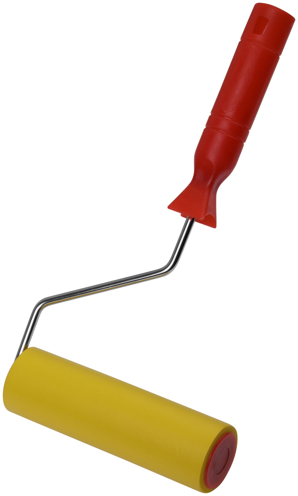 Валик прижимной резиновый для обоев 150мм желтый с ручкой 02990,02977