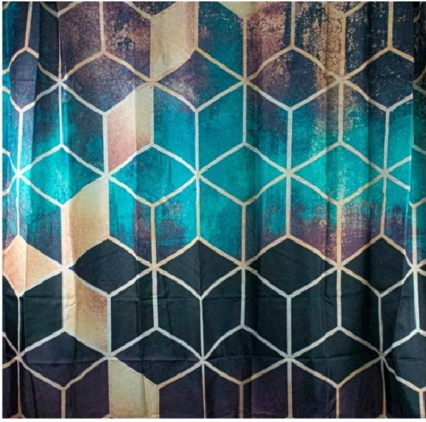 Штора для ванной комнаты "Санакс" 1800х1800 коричневые кубы (01-90) 061698