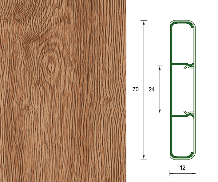 Наличник "Деконика" с кабель-каналом 70мм 2,2м, 211 Дуб рустик