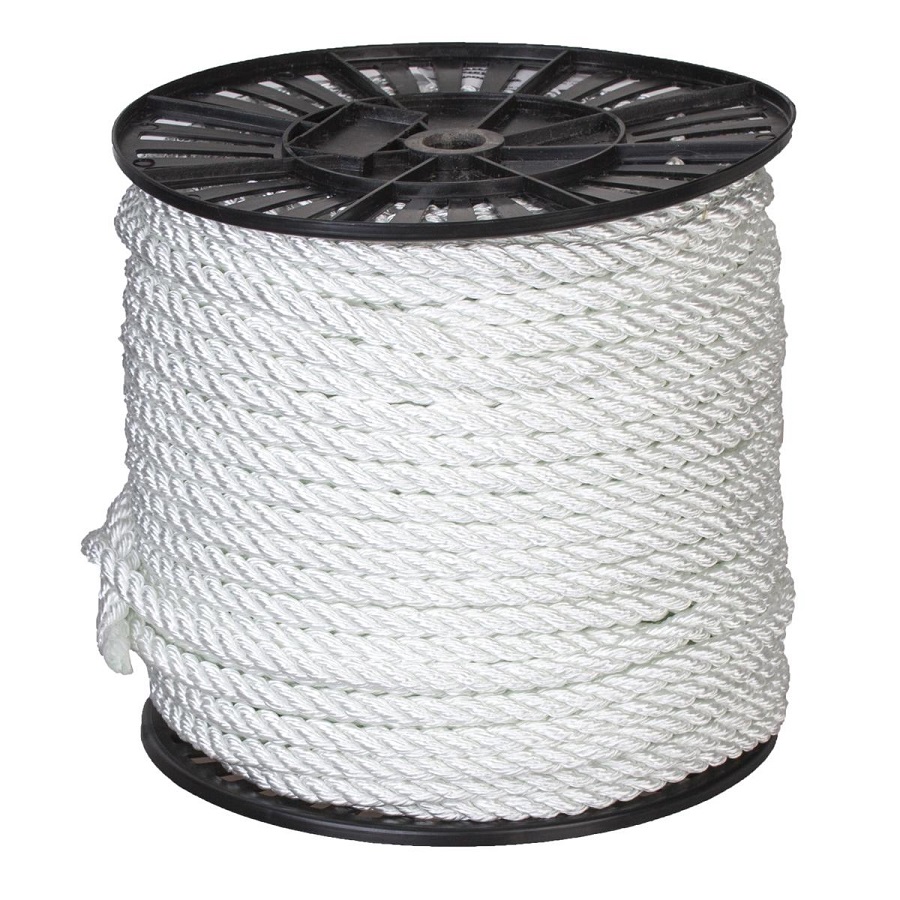 Канат полиамид тросовый свивки белый 8мм 100м 23-00793