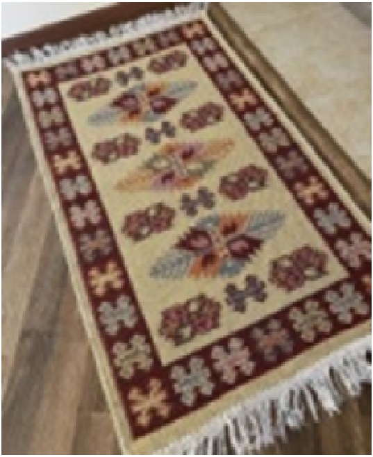 Коврик хлопковый Kilim Usak 60х90см вишнево-кремовый UK2079 UK2079- купить в АПлайн