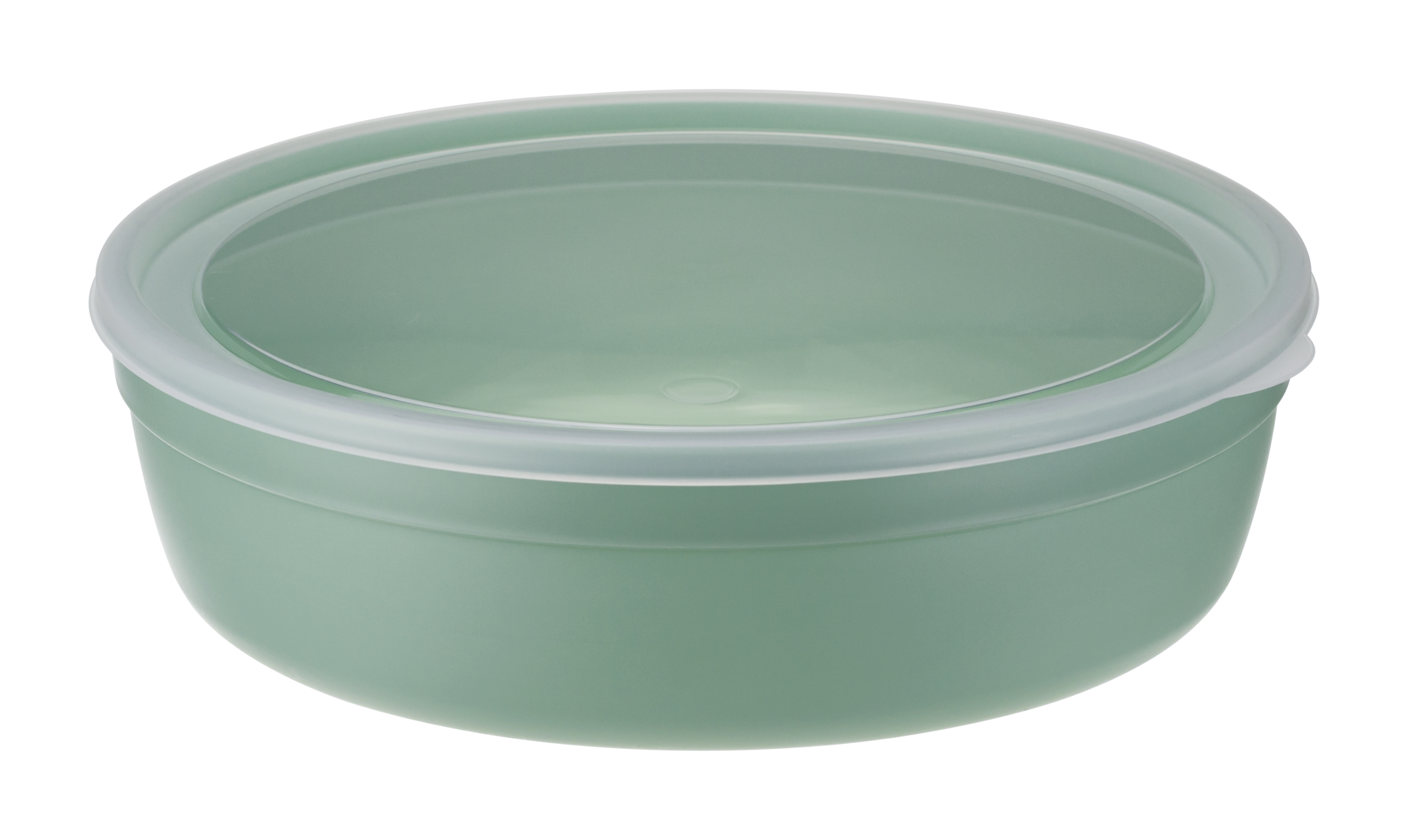 Миска пласт. 2,8л фисташковая с крышкой М1303