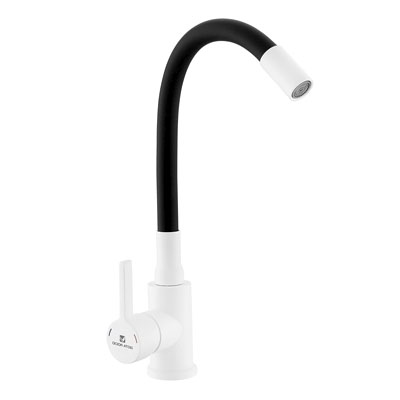 Смеситель для кухни GOTA ROCIO BLACK&WHITE черный с гибким изливом 016093 DW7105-Z13