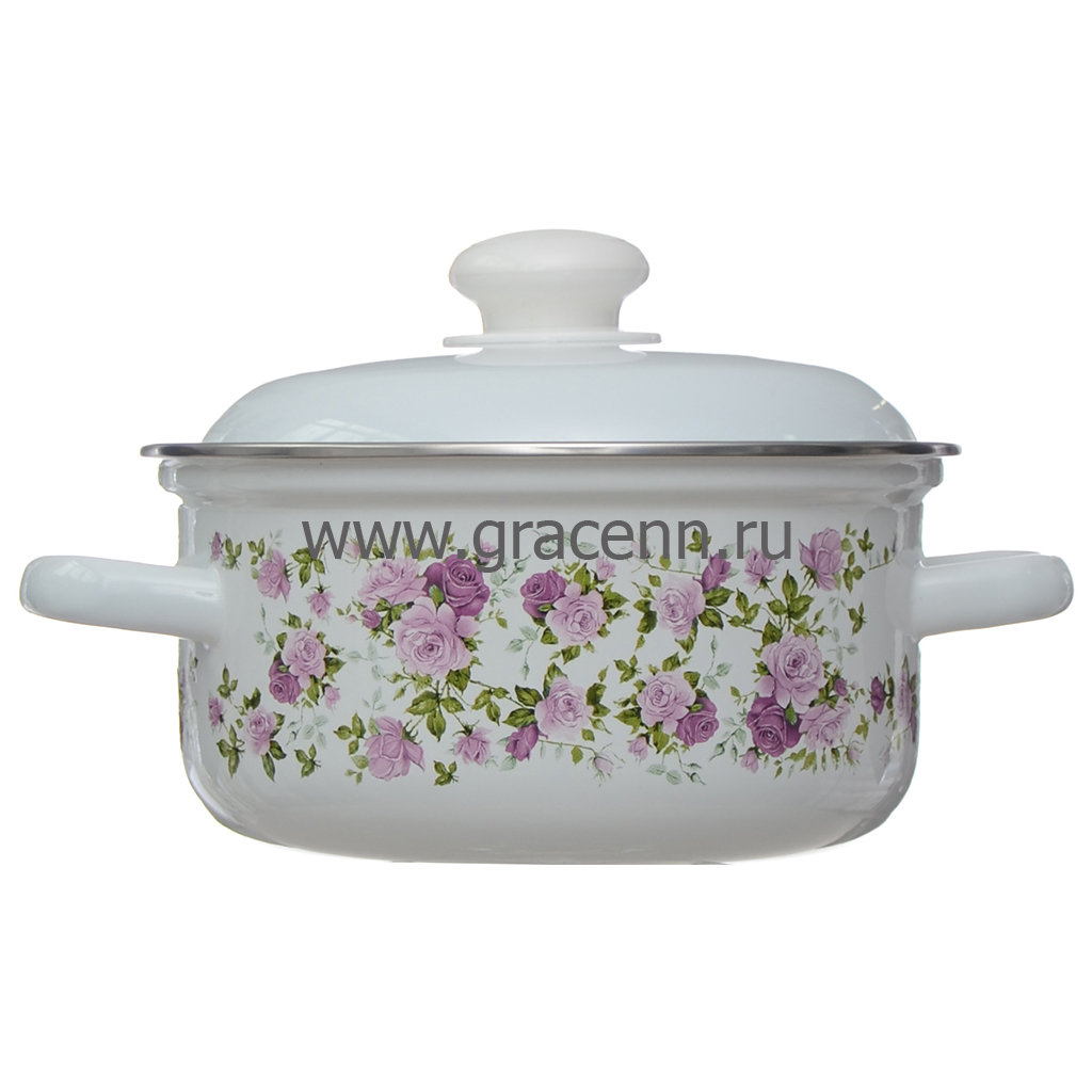 Кастрюля эмал. Китайская роза 1,5л С-1508АП2/4 1554115541- купить в АПлайн