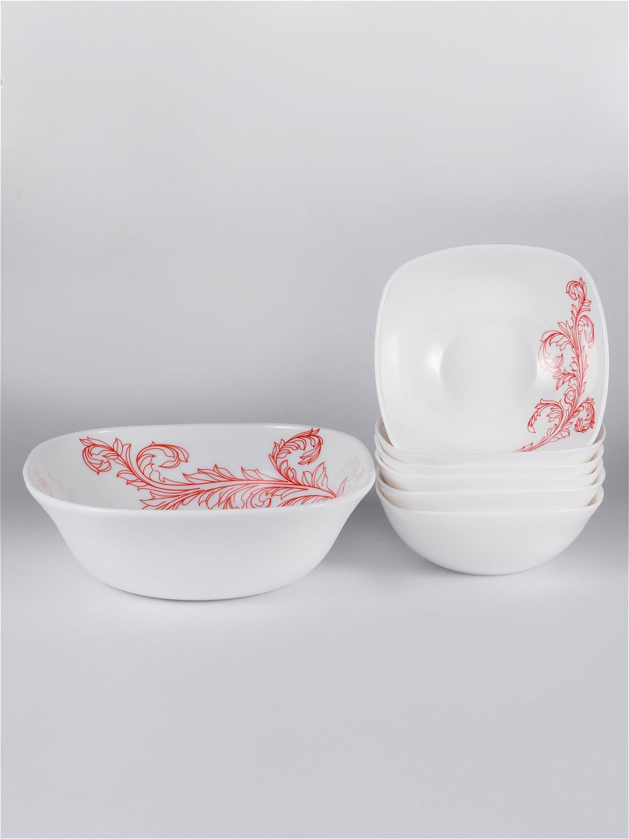 Набор салатников керам. Красный стебель 6 салатников 400мл + 1 салатник 1200мл JY-S-7SB-10