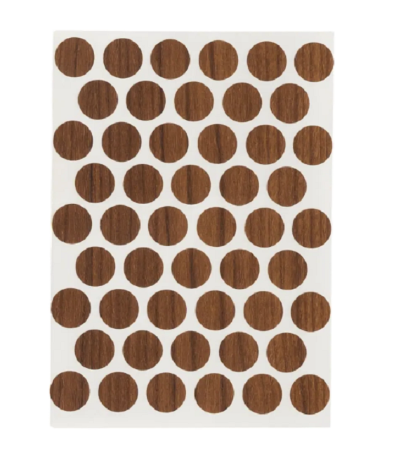 Заглушка - самоклейка 14мм орех (50шт) BISKREP