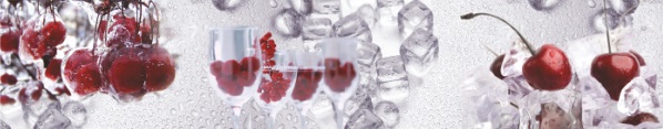 Панель-фартук Ледяная вишня в бокале фотопечать Ф-251 (091) 600х3000мм