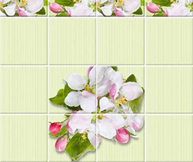 Панель ПВХ Unique Яблочный цвет (декор зеленый) 0,25х2,7м (2шт)