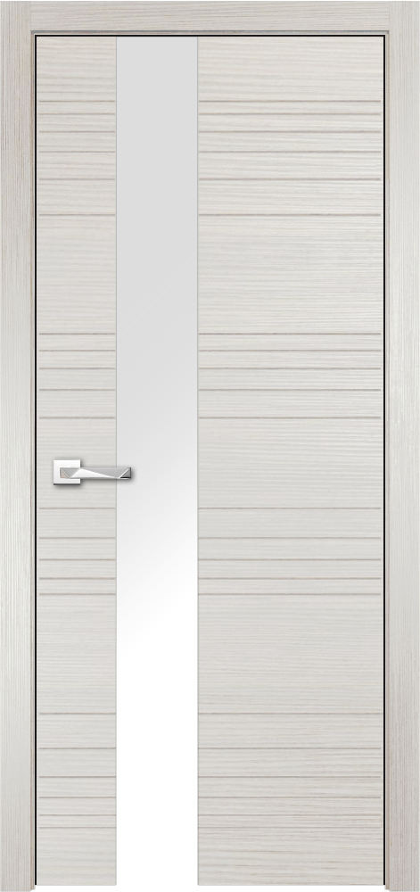 Дверь ДО "Next" Новелла 1 800х2000 Белый дуб (Лакобель белое), Экошпон