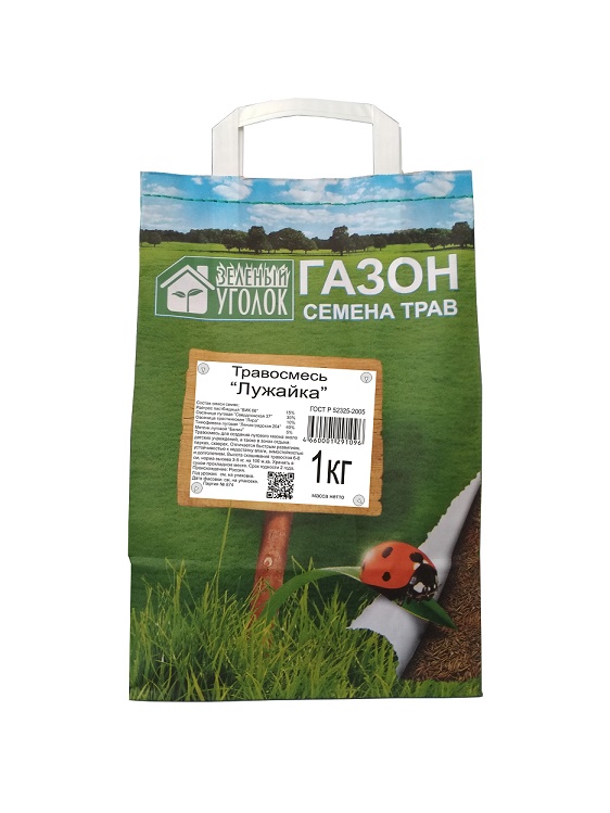 Газонная смесь Лужайка Зеленый уголок 1кг ZU1096