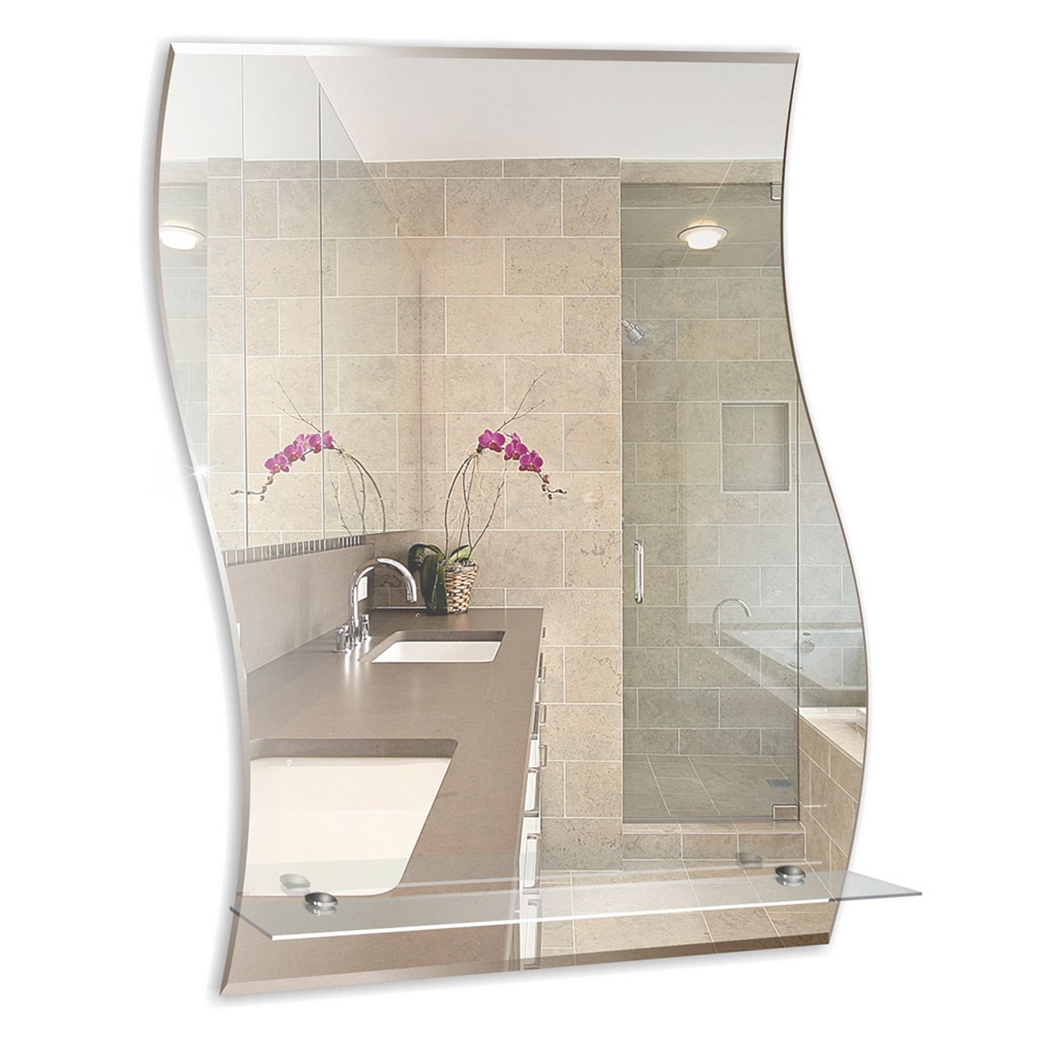 ЗЕРКАЛО MIXLINE "ВОЛНА-ЛЮКС" С ПОЛКОЙ