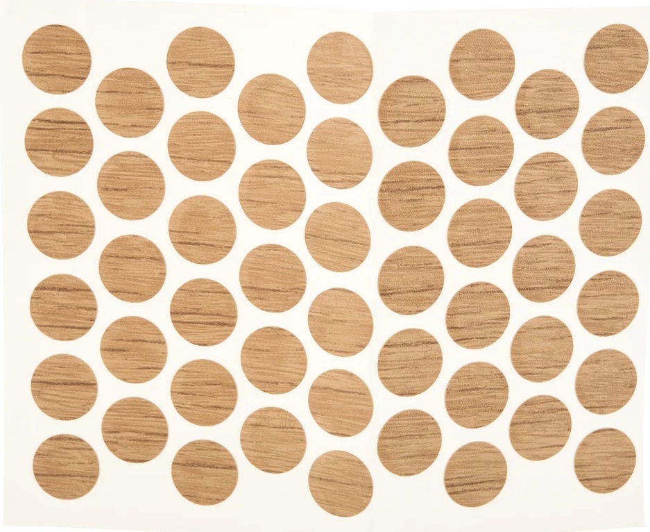 Заглушка - самоклейка 14мм светлый дуб (54шт) BISKREP