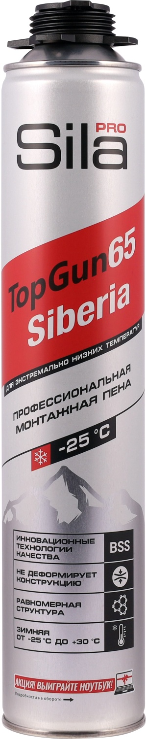 Пена монтажная SIBERIA SILA PRO TOPGUN 65 WINTER 850млSPTGSB65DV- купить в АПлайн
