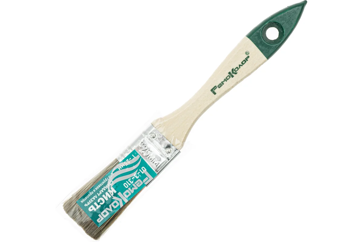 Кисть плоская "Стандарт Лазурь" 1" (25 мм) смеш.щетина / дерев.ручка РемоКолор 01-3-310