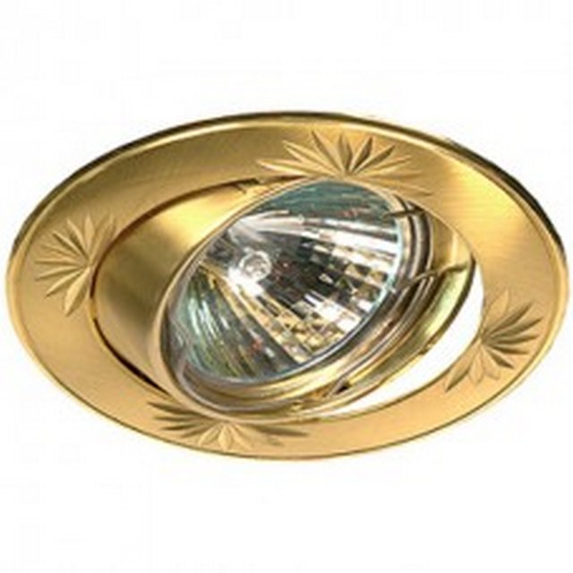 Светильник встр. GU5.3 "Эра" KL3А SG/G MR1612V/220V 50W сатин золото/золото /286/ - KL3А SG/G - купить в АПлайн