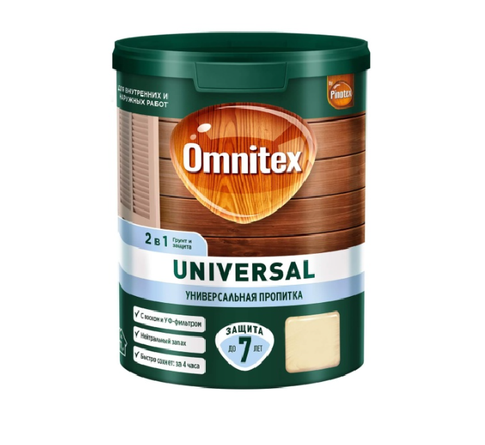 Пропитка Omnitex (Pinotex) UNIVERSAL 2В1 акриловая орегон 0,9л***50035531- купить в АПлайн