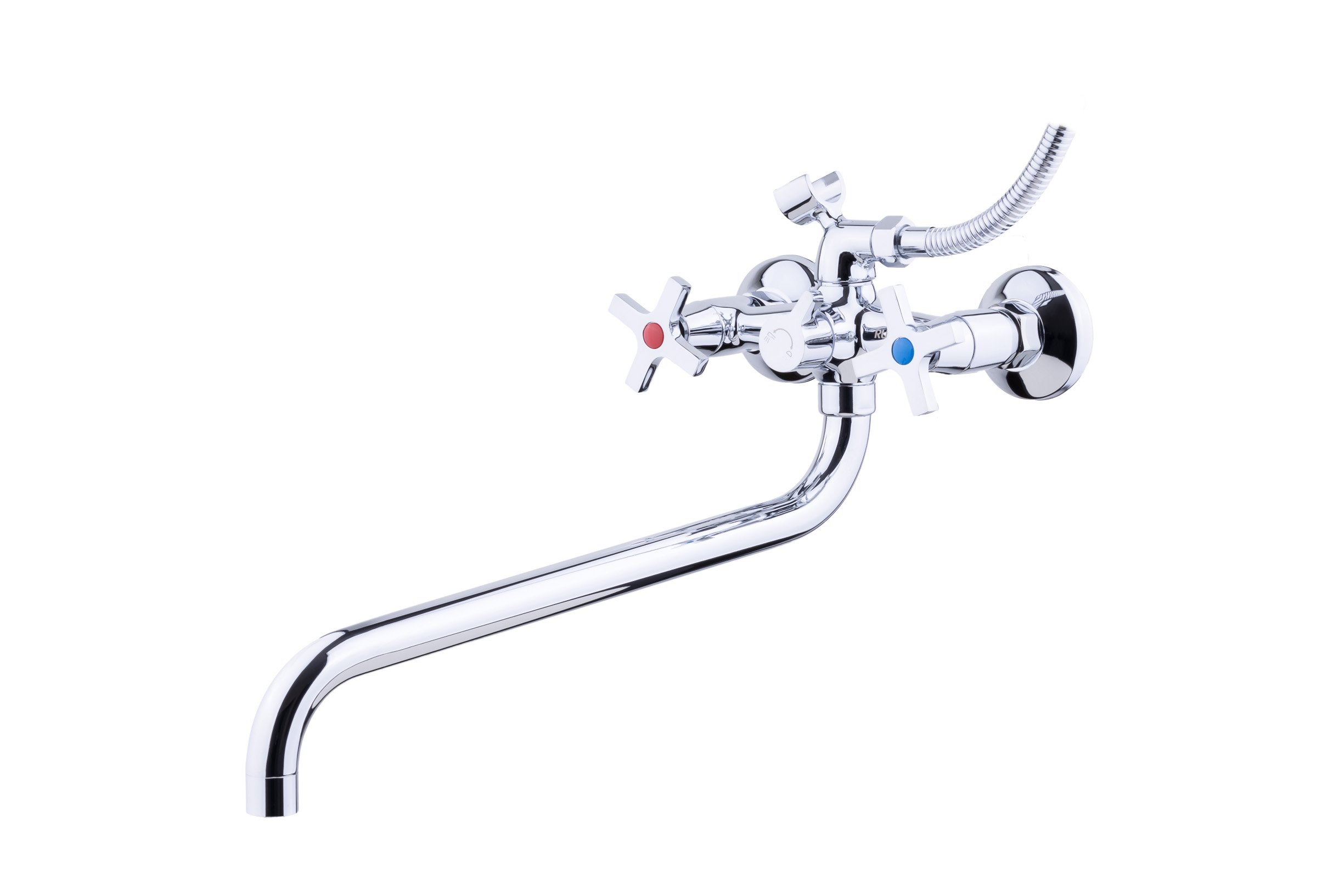 Смеситель для ванны RUSANT латунь,хром,кран-букса керамика,излив Гранд 35 см. RV6021489-021