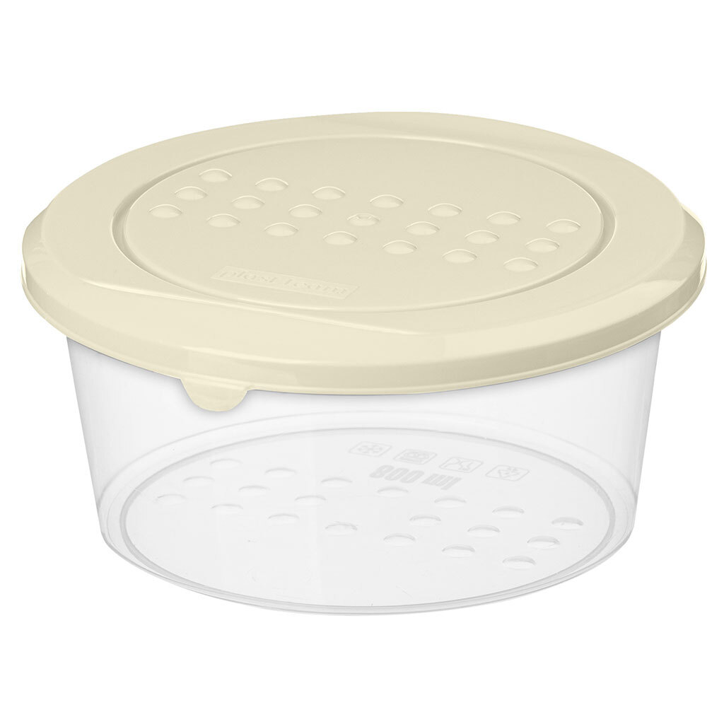 Контейнер пласт. ASTI 0,8л круглый светло-бежевый 221100625/01