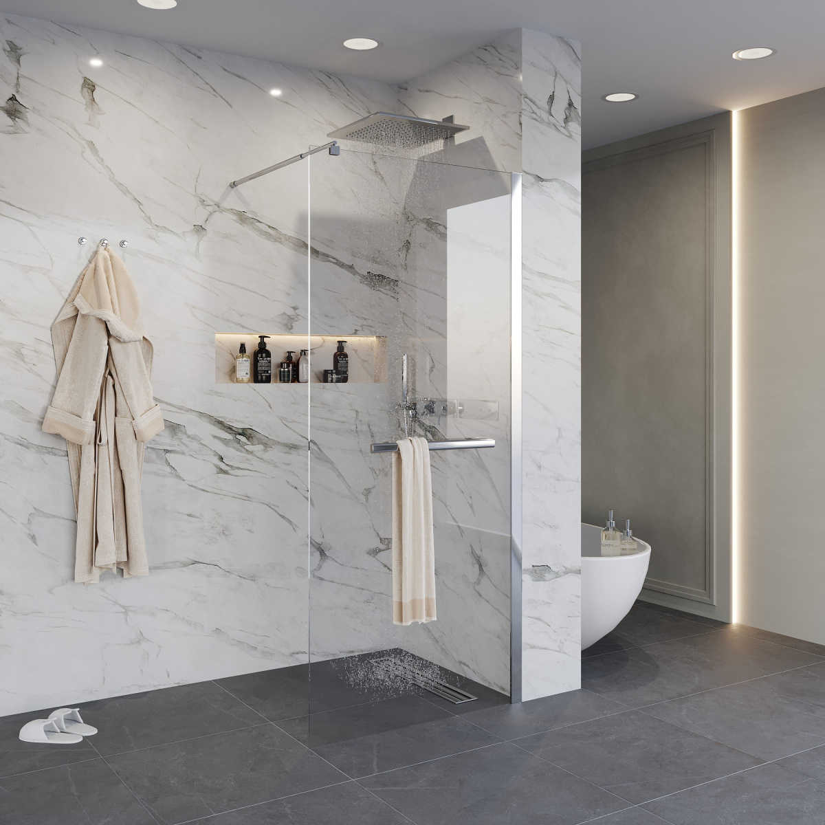 Душевая перегородка Niagara Nova стекло прозрачное, 1 место 90х195 NG-661-90