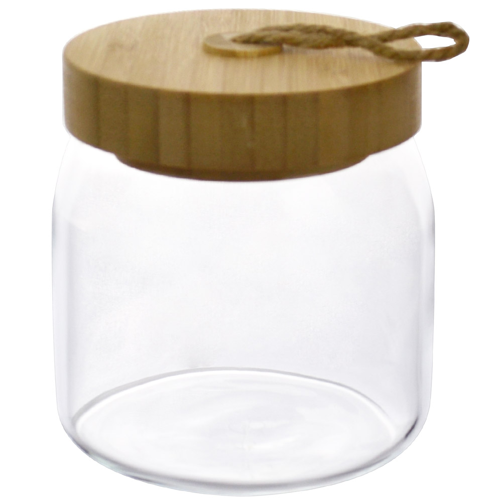 Банка стекл. Вуди 860мл бамбуковая крышка 43583B