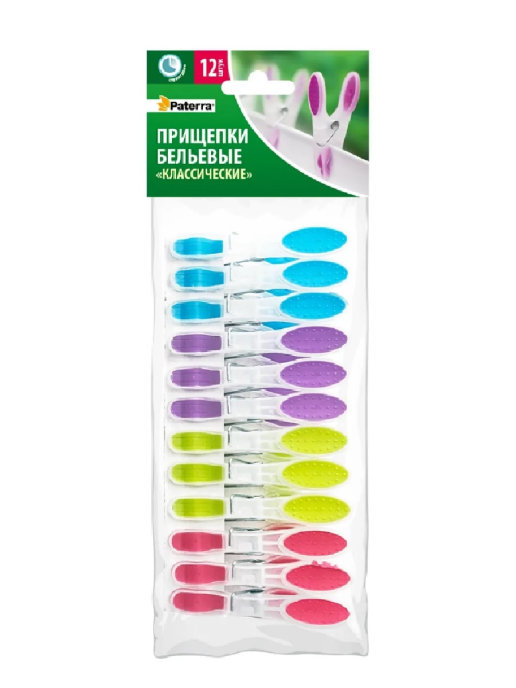 Прищепки для белья PATERRA "КЛАССИЧЕСКИЕ" 82х38х15мм 12шт 402-903