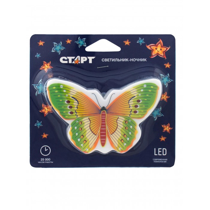 СВЕТИЛЬНИК-НОЧНИК СТАРТ NL 3LED БАБОЧКА ЖЕЛТЫЙ /620/ - 15762 - купить в АПлайн