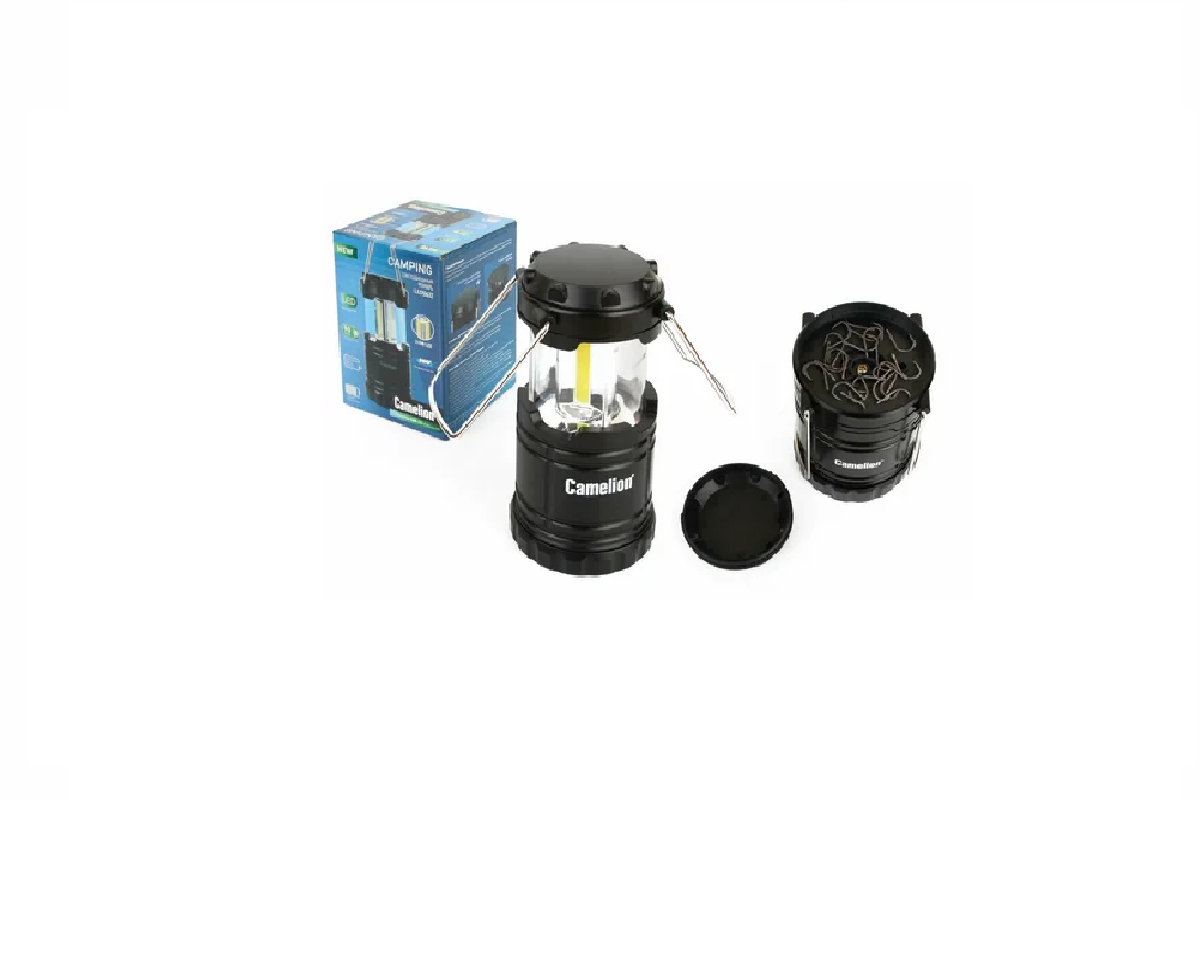Фонарь кемпинговый черный с крюком LED5632 (3xR03) 3св/д COB (90lm) Camelion /266/