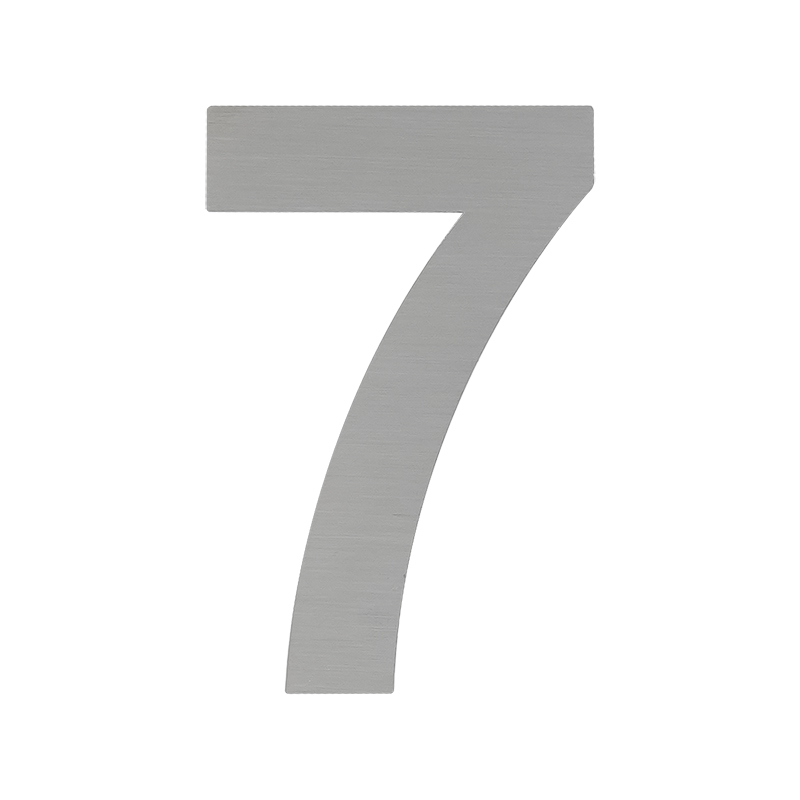 Цифра дверная Luxe "7" сталь самоклеющаяся 75мм сатин хром