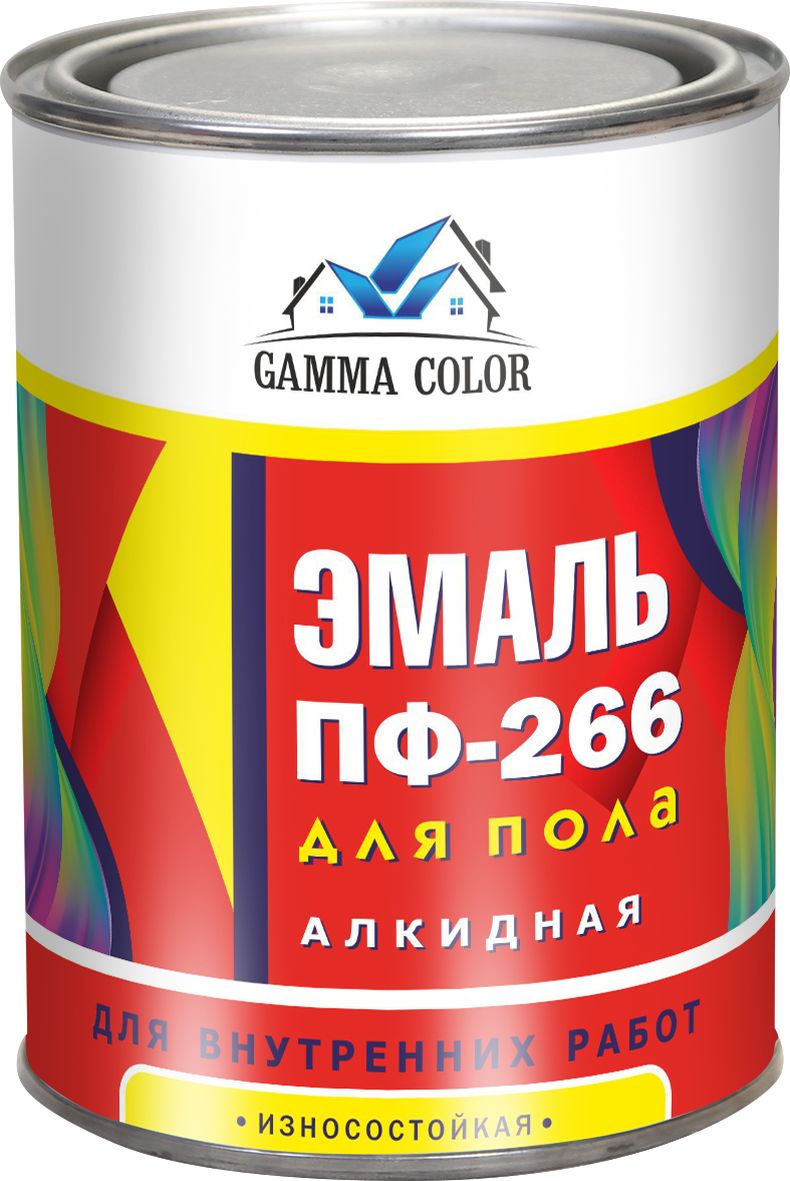 Эмаль для пола ПФ-266 Gamma Color желто-коричневая 0,8кг