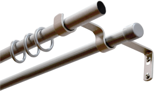 Карниз сталь матовая 2-х рядный ДДА Виста д16мм 2,0м 64648