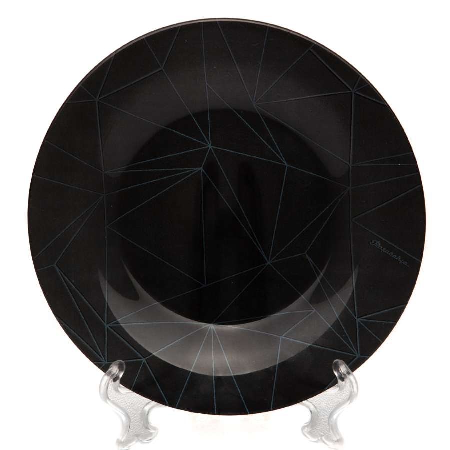 Тарелка стекл.упроч. d 260мм линеа блэк 10328slbd60