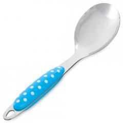 Ложка металл. Белый горох на синем фоне 26см 30068