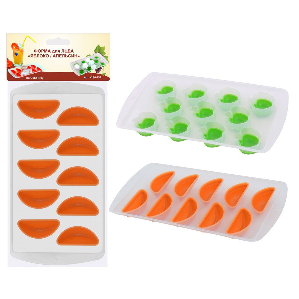 Форма для льда силик. Яблоко-Апельсин VL80-155
