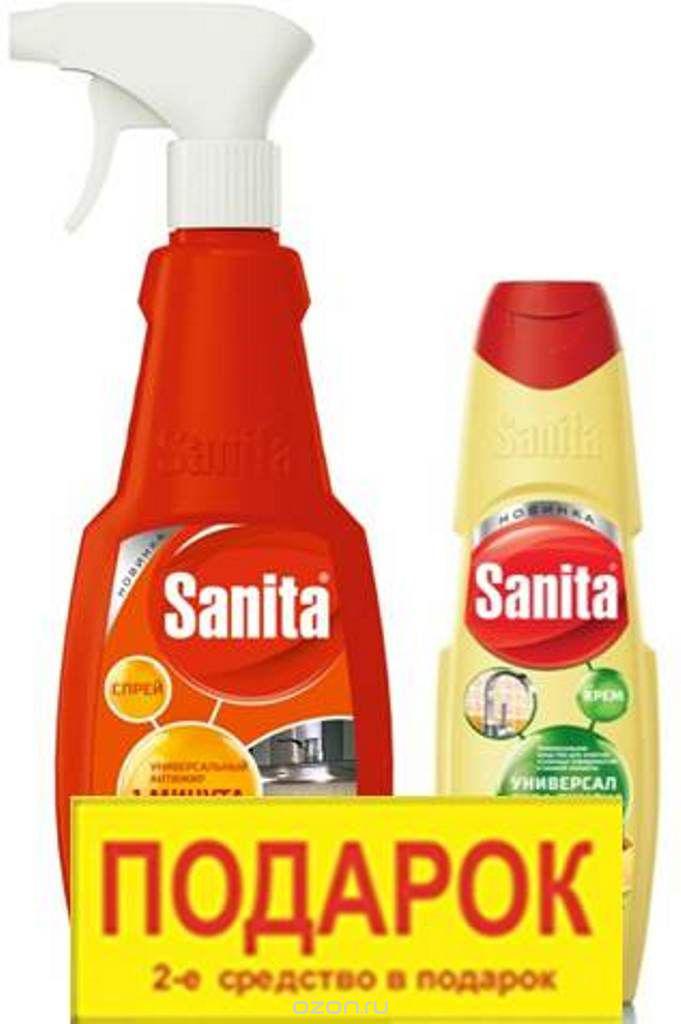 Средство чистящее "Санита" спрей для кухни 1мин. 500мл + "Санита" крем 200мл