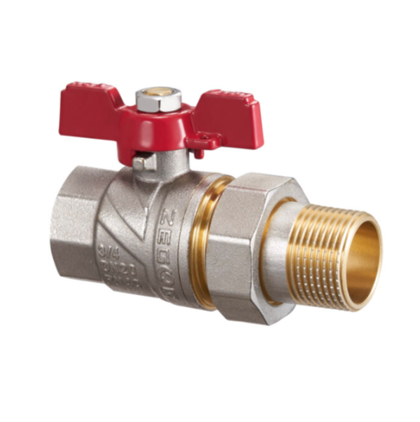 Кран шаровой бабочка с американкой 3/4" полнопроходной с полусгоном ручка FA12 ZEGOR - FA12 - купить в АПлайн