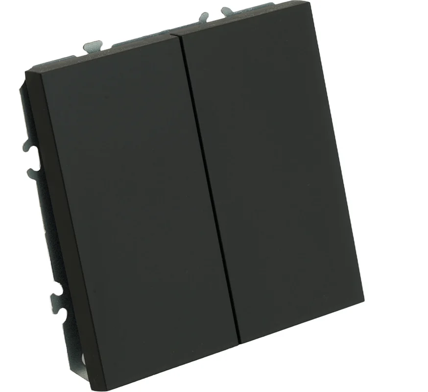 Выключатель "Эмили" 2 СП черный уголь soft touch механизм Stekker RSW10-5104-05