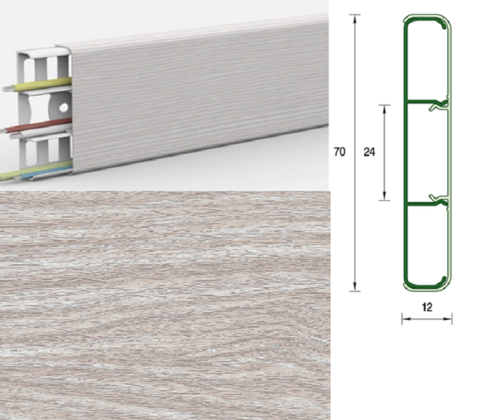 Наличник "Деконика" с кабель-каналом 70мм 2,2м, 294 Орех антикД-Н70 294 ОРХ АНТ- купить в АПлайн