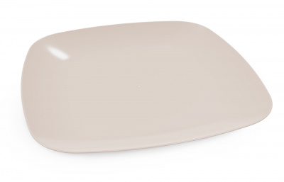 Тарелка пласт. Квадро бежевая плоская М8044