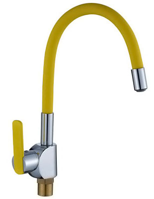 Смеситель для кухни GOTA ROCIO SANTA-BARBARA с силикон. изливом,креп.гайка желтый G302535 D35 