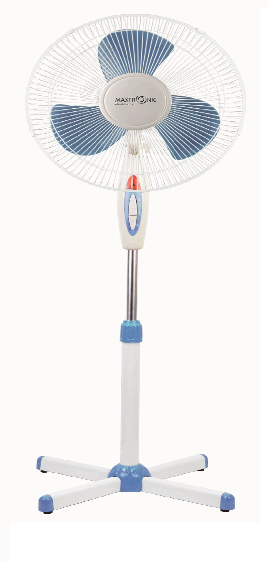 Вентилятор напольный MAX-1619-2 бело-голубой 3 скорости шнур 160см