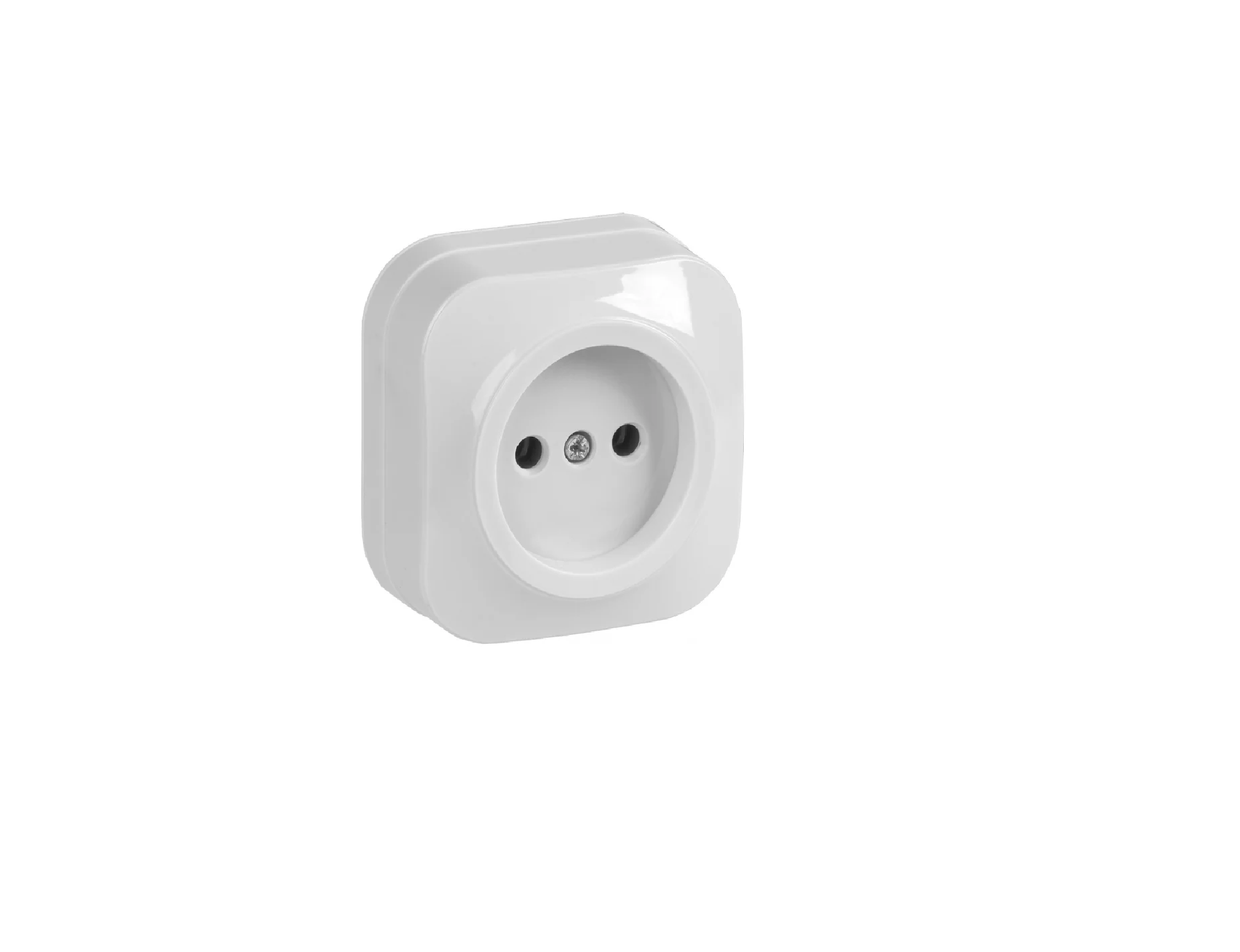 Розетка "Glory" 1 ОП белая в сборе без заземления 16А Iek РС20-2-ХБ (ERH10-K01-10)