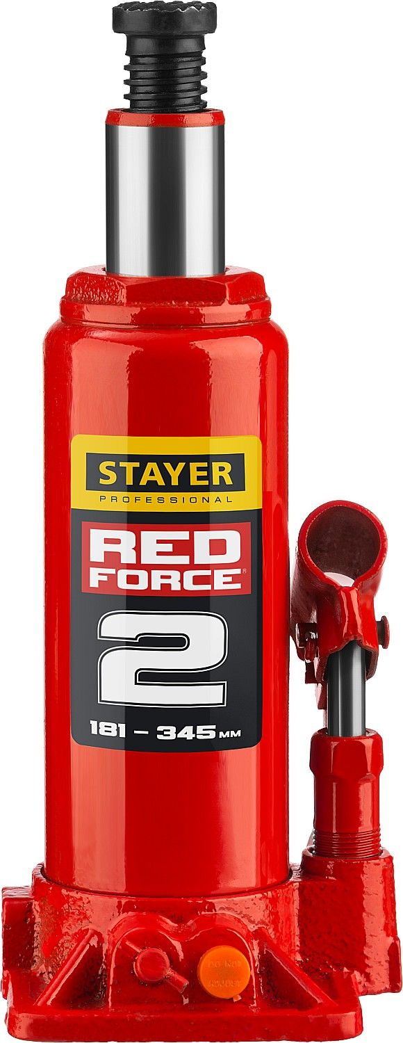 Домкрат STAYER гидравлический бутылочный "RED FORCE" 181-345мм /43160-2_z01/