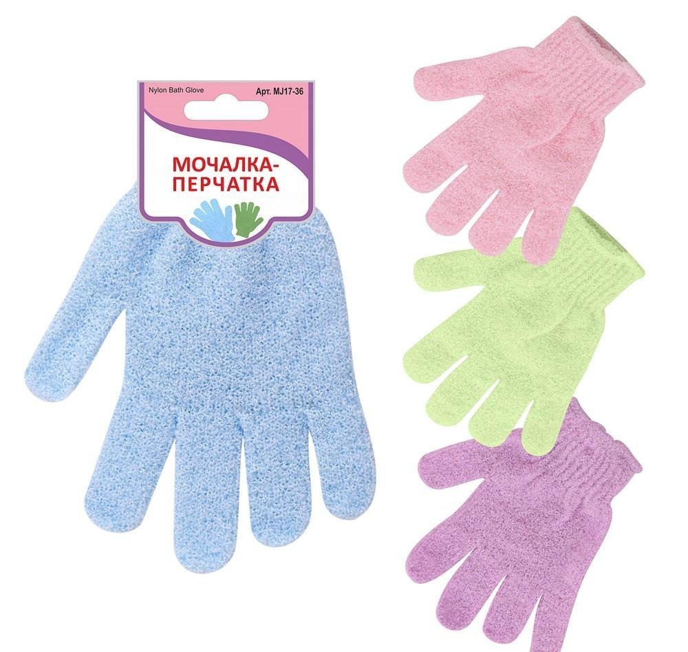 Мочалка-перчатка 4 цвета MJ17-36
