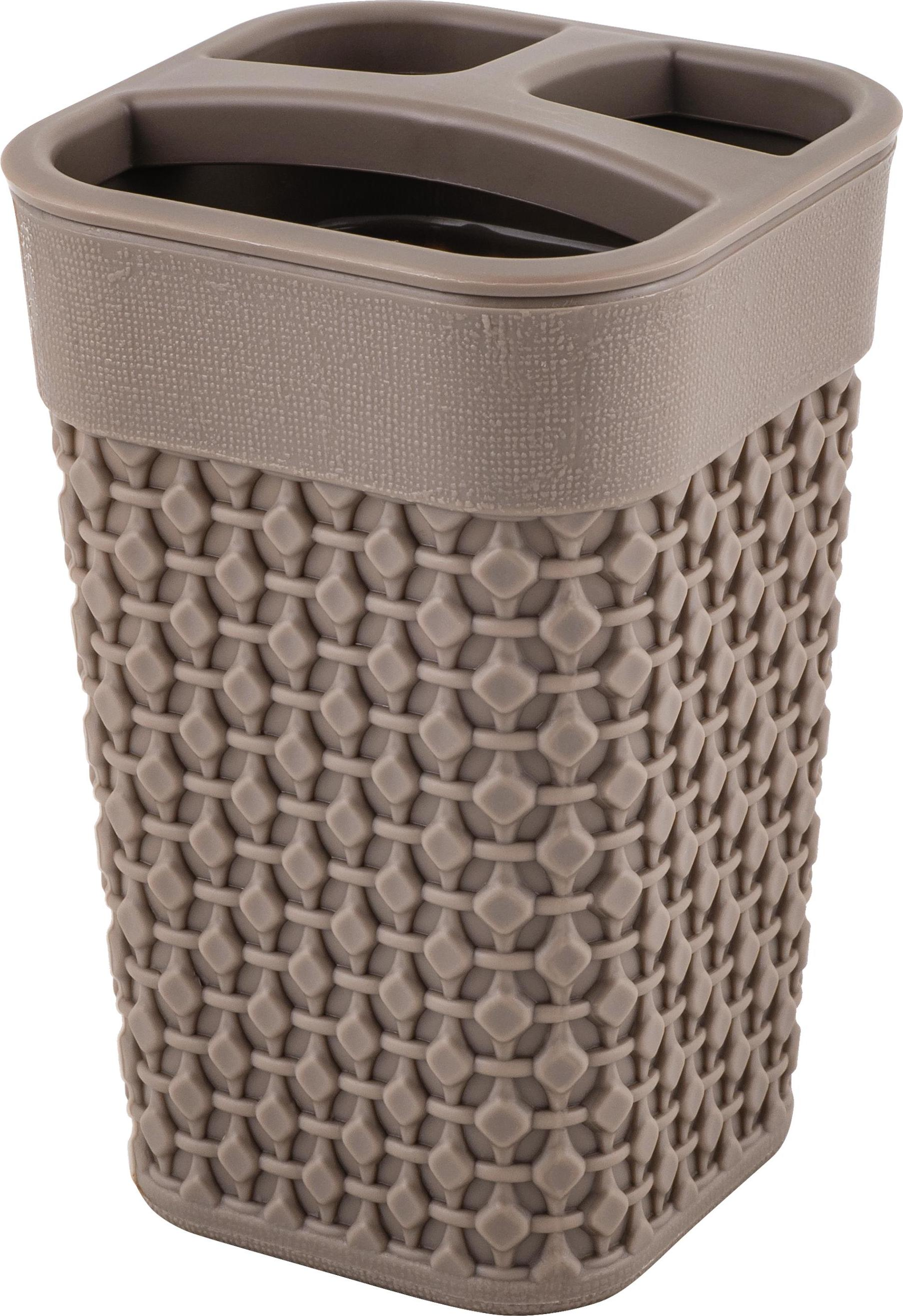 Подставка для зубных щеток пласт. ОСЛО шоколадный мокко PT134410015PT134410015- купить в АПлайн