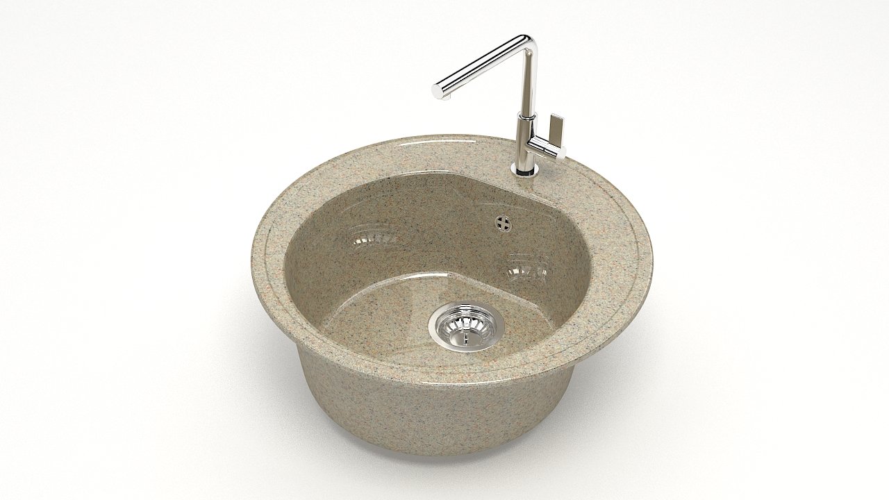 Мойка круглая BERGG Z3 диаметр 510 мм песочный B003Q005 + комплект