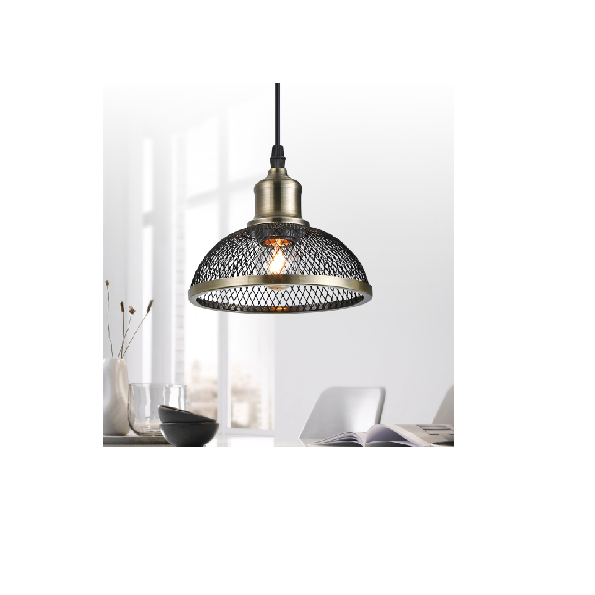 Светильник подвесной Rivoli Charlotte черный металл Е27 180х180мм Б0054871