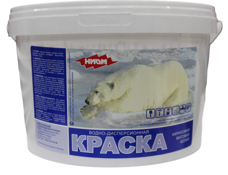 Краска в/д НИОМ №203 моющая 2,5кг- купить в АПлайн